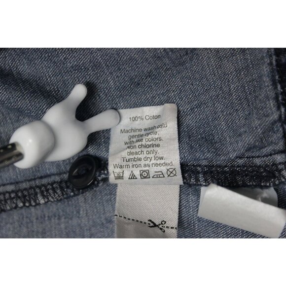 Madewell women's soft denim long sleeve button front dress M FLAW‎ - Picture 12 of 12